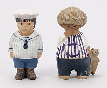 336361. FIGURINER, 2 st, stengods, Lisa Larson, Gustavsberg.