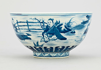 338057. SKÅL, porslin, Kina, Kangxi stil, troligen 1900-tal.