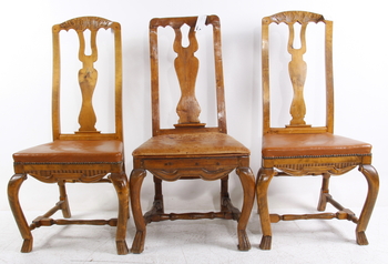 33827. STOLAR, 3 st, senbarock, 1700-tal.
