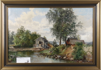 33847. OKÄND KONSTNÄR, olja på duk, bär otydlig sign.