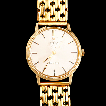 338846. HERRARMBANDSUR, 18 k, Omega Genéve, 1970-tal.