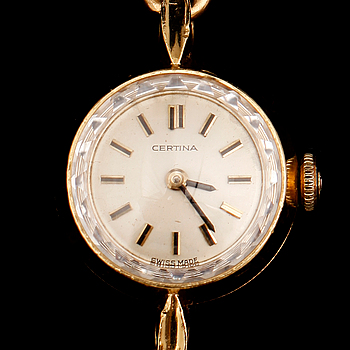 339946. DAMARMBANDSUR, 18 k, 1939, Certina. Total vikt med urverk 21 g.