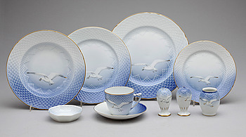 340990. SERVISDELAR, 22 st, porslin, Måsen, Bing  Gröndahl, 1900-tal.