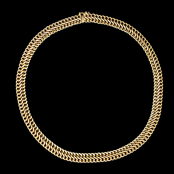 341505. COLLIER, 18 k guld. Vikt ca 25 g.