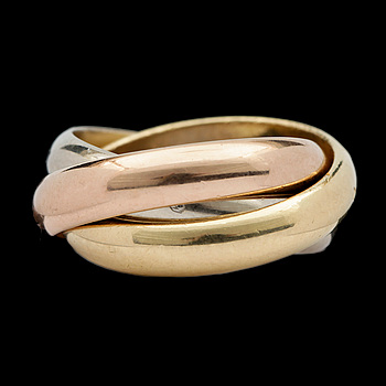 342197. RING, 18k guld trois couleur Trinity, Cartier, Paris, 2000-tal. Vikt 11g.