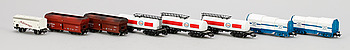 342202. PARTI GODSVAGNAR, 8 st, Märklin H0, 19002000-tal.