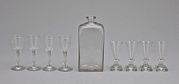 342590. PARTI GLAS, 9 delar, 1800-tal.