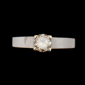 342631. RING, 14 k, med solitär briljant 0.75 ct.