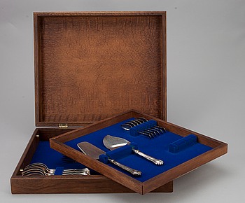 343184. BESTICK, 32 delar, silver, Chippendale, Auran Kultaseppä, Åbo 1990. Vikt tot. 1158,5 g.