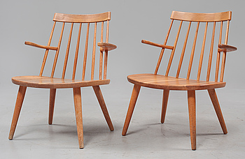 343400. KARMSTOLAR, ett par, Sibbo, Yngve Ekström, 1900-talets andra hälft.