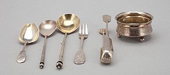 344780. PARTI SILVER, 6 delar. 84 silver Moskva Ryssland 1896-1908. Vikt 139 g.