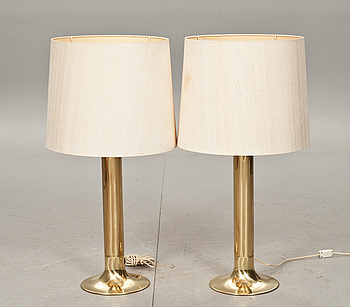 347297. BORDSLAMPOR, ett par, Hans Agne Jakobsson AB, Markaryd, 1900-talets andra hälft.