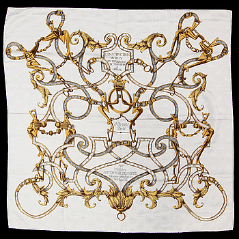 349844. SCARF, siden, LInstruction du Roy en lExercice de Monter a Cheval, Henri dOrigny, Hermès, Paris. 19002000-tal.