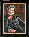 PORTRÄTT AV AUGUST STRINDBERG, olja på duk,...