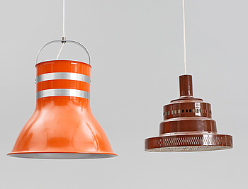 352796. TAKLAMPOR, 2 st, bl a Kosta-lampan, 1900-tal. H 28-46.