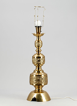 353158. BORDSLAMPA, mässing, 1900-talets andra hälft.