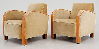 353180. FÅTÖLJER, ett par, art deco, 1930-tal.