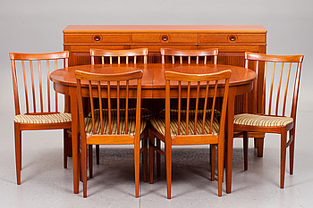 353241. MATSALSGRUPP, 8 delar. Herrgården, Carl Malmsten, Bodafors. 1960-tal.