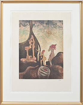 357396. ROBERTO MATTA, färgetsning, signerad och numrerad E.A 110.