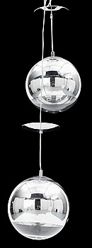 TAKLAMPOR, ett par, polycarbonat, "Mirror ball" Tom Dixon. 2000-tal. H 25.