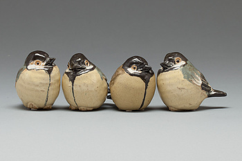 358299. GUNNAR HANSSON, 4 st, stengods, monogramsignerade.