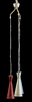364906. TAKLAMPA, tredelad, 1950-tal. Höjd ca 165 cm.