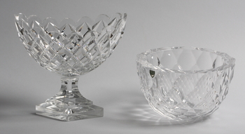 36603. SKÅLAR, 2 st, glas, bla Orrefors, 1900-tal.