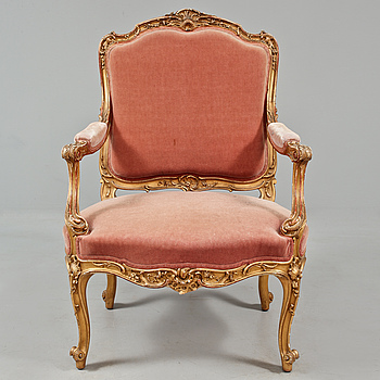366314. KARMSTOL, högklassigt arbete i Louis XV-stil, 1900-talets första hälft.
