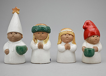 369406. FIGURINER, 4 st, stengods, Lisa Larson, Gustavsberg.