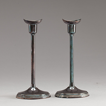 373768. LJUSSTAKAR, ett par, silver, GAB, 1950.