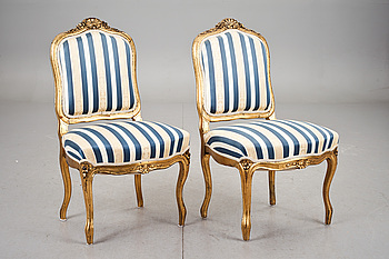 375007. STOLAR, ett par. Rokokostil, 1800-tal.