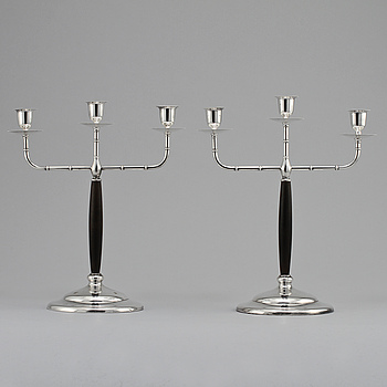 375075. KANDELABRAR, ett par, art deco, 19301940-tal.