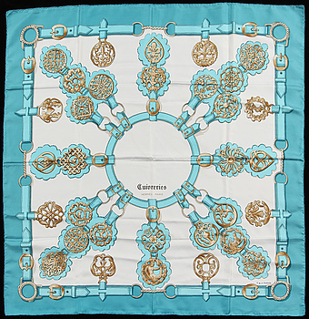 378389. SCARF, siden, Guivreries, Francoise de la Perriere, Hermès, Paris, 19002000-tal.