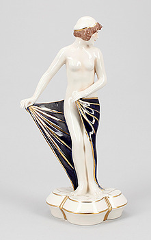 379104. FIGURIN, porslin, art deco, Royal Dux.