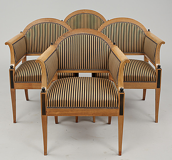 380593. KARMSTOLAR, 4 st, 1900-talets första hälft.