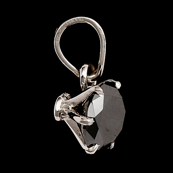 382069. HÄNGE, sterlingsilver, briljantslipad svart diamant 3.26 ct.