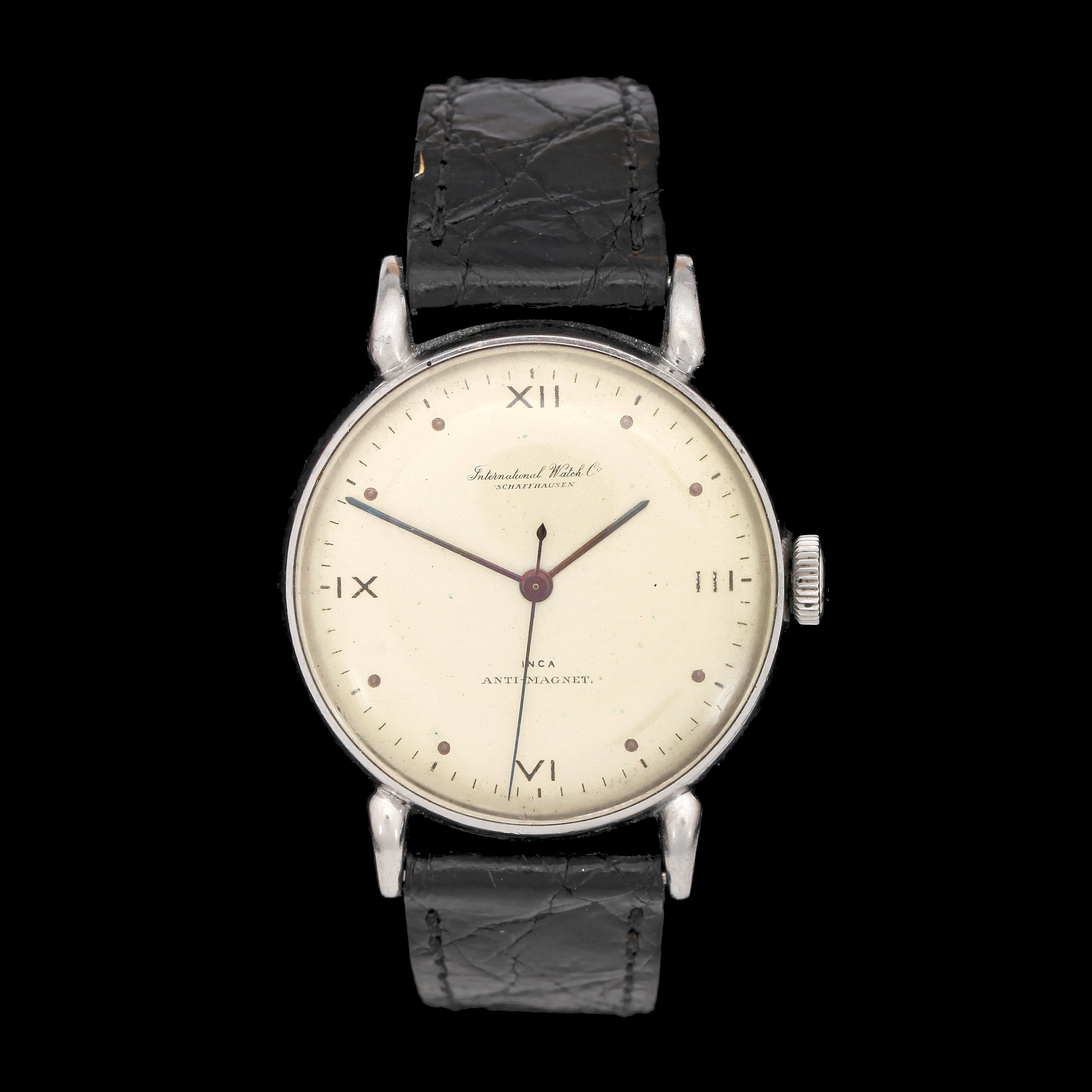 IWC, International Watch Company, Schaffhausen, Inca, herr, stål, 1950tal. Bukowskis