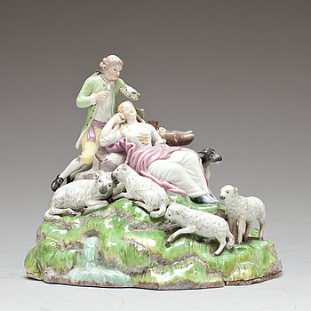 FIGURGRUPP, porslin. Märkt, 1800-tal.