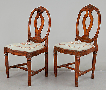 386595. STOLAR, ett par, gustavianska, omkring 1800.