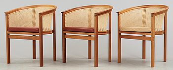 388604. FÅTÖLJER, 3 st, ur Konge-serien, Rud Thygessen  Johnny Sörensen för Bolium, 19002000-tal.