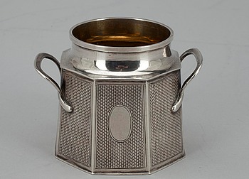 389502. SOCKERSKÅL, silver, St Petersburg Ryssland 1869. Vikt 141 g.