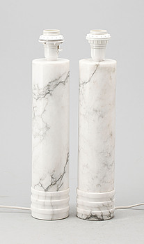 390365. BORDSLAMPOR, ett par, Bergboms, 1900-talets senare hälft.