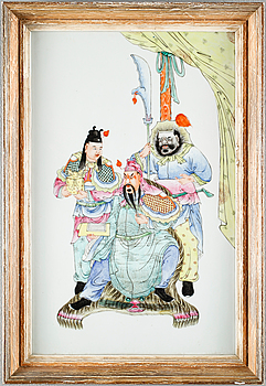 390554. VÄGGPANEL, porslin, Kina, 1900-tal.