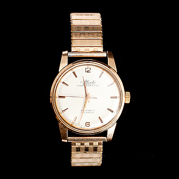 392777. ARMBANDSUR, guld på stål, Atlantic Chronometre.