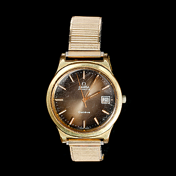 392780. ARMBANDSUR, guld på stål, Omega Automatic, Genève.