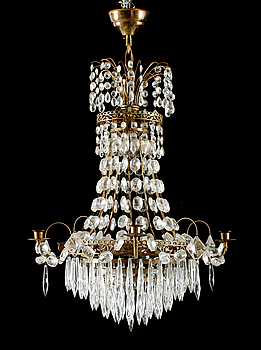 393129. LJUSKRONA, empirestil, 1900-talets mitt. Höjd ca 60 cm.