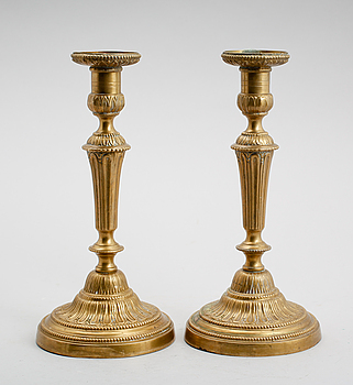 395714. LJUSSTAKAR, 1 par, empire, 1800-talets första hälft.