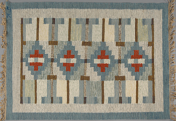 397099. MATTA, rölakan, signerad JK, 1900-talets andra hälft, 210 x 144 cm.