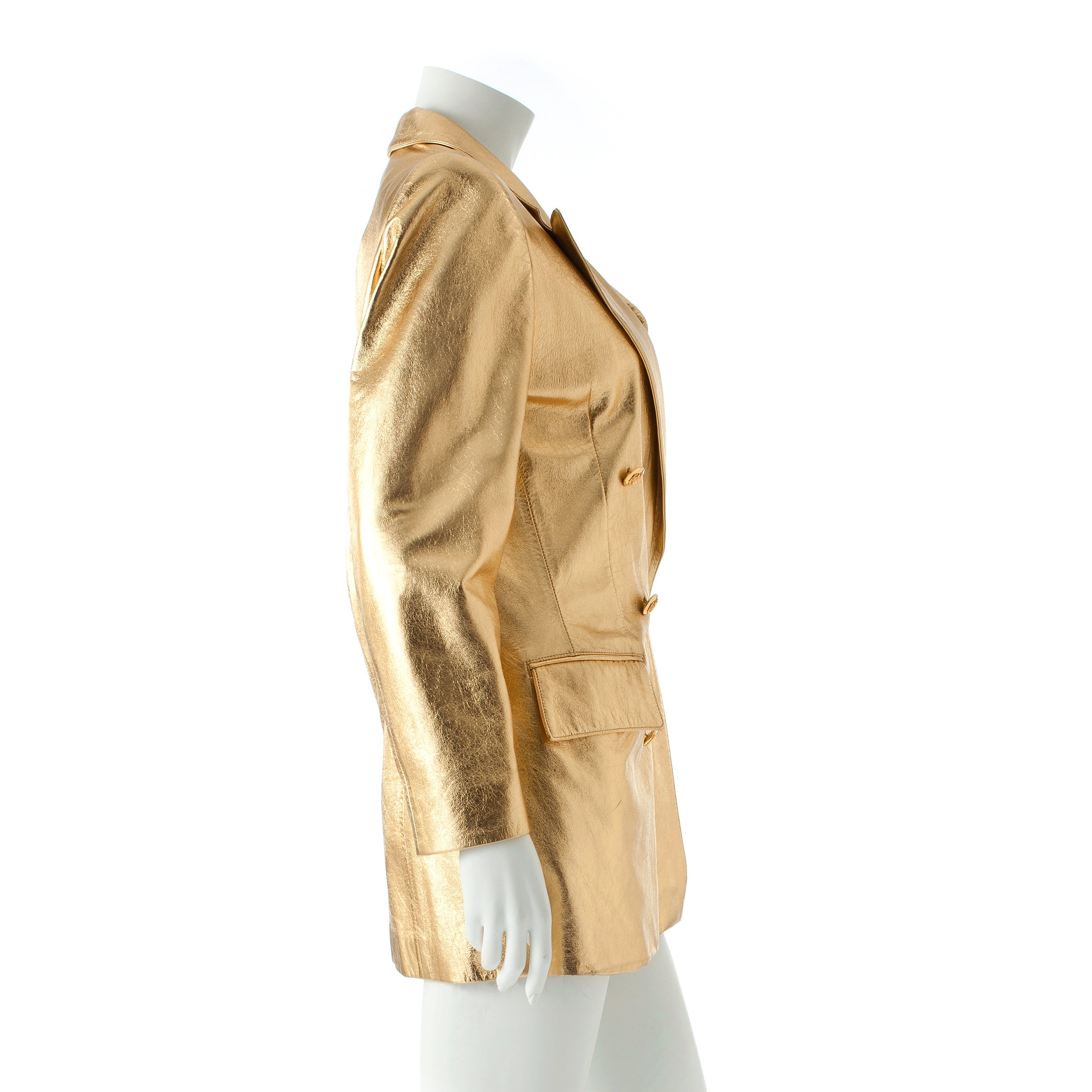 gold coloured leather jacket. - Bukowskis
