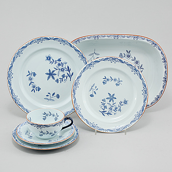 400703. SERVISDELAR, 34 st, porslin, Ostindia, Rörstrand, 1900-talets fjärde kvartal.